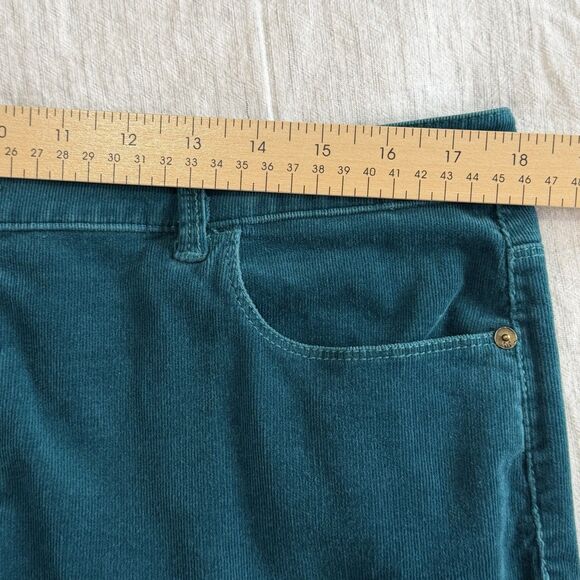 Coldwater Creek Women's Corduroy Pants Teal Bootcut Stretch Size 14 Natural Fit - Picture 11 of 15